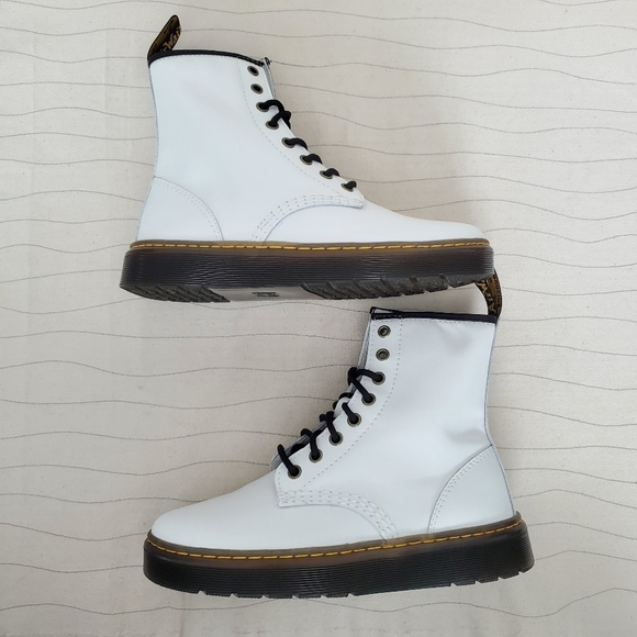 NEW Dr Martens Womens Zavala T Lamper Combat Boots Leather White Size 7 - Picture 8 of 10